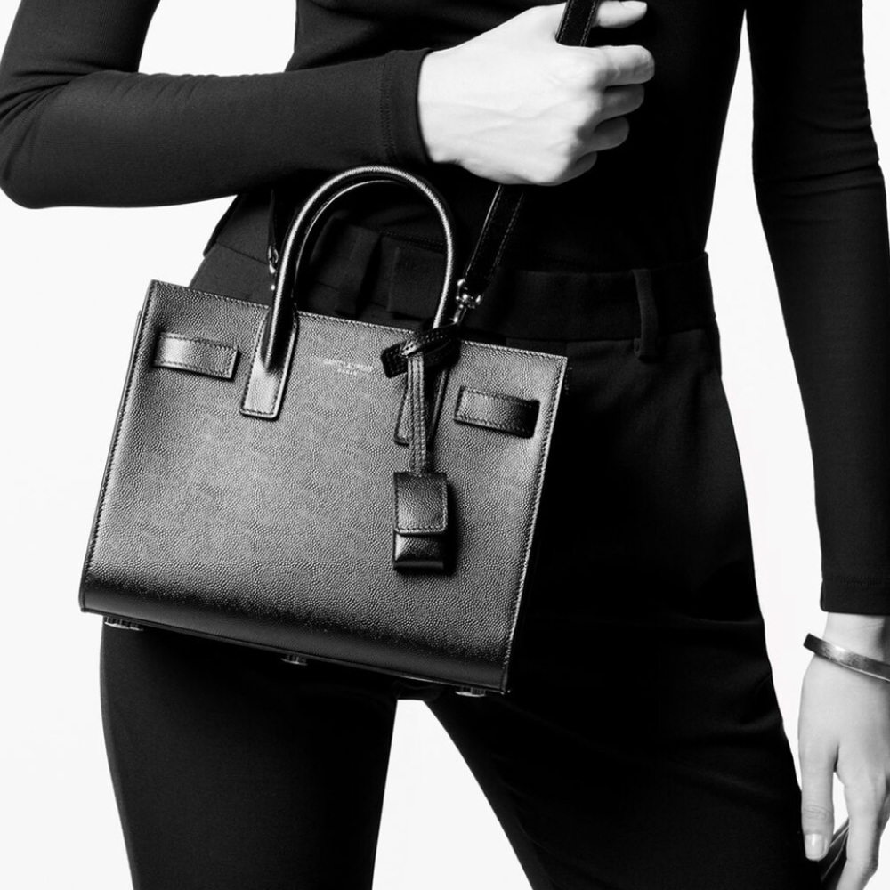 SAINT LAURENT SAC DE JOUR NANO IN GRAINED LEATHER!